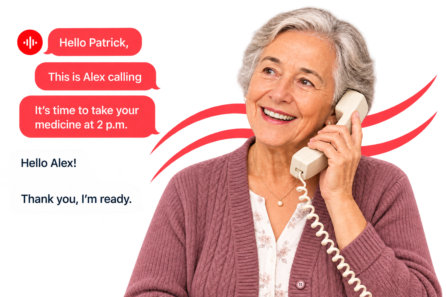 A Ringo reminder call helping someone remember their medication